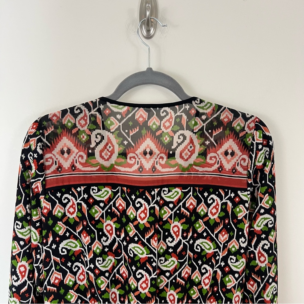 Veronica Beard Tie Front Silk Venice Mini Shirt Dress Size 6 - Picture 10 of 16